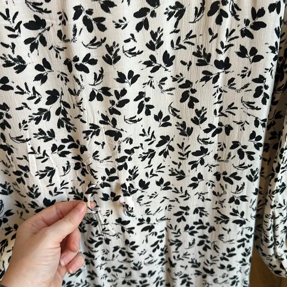 ZARA black & ivory print long sleeve mini dress (size large) ✨ - Picture 4 of 4